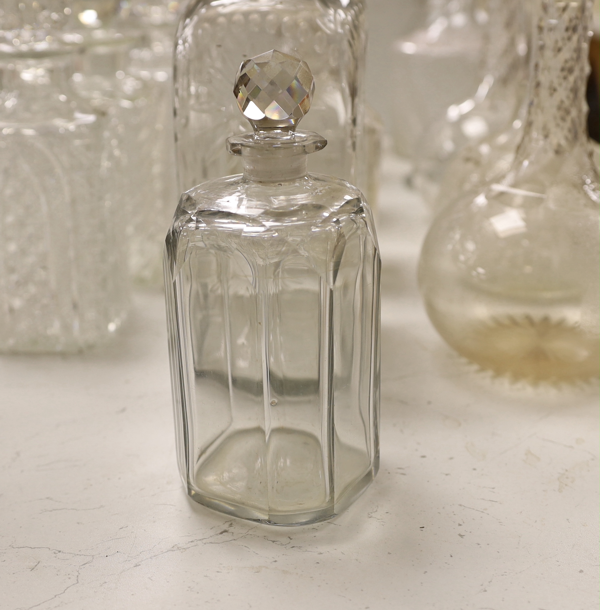 A collection of cut glass decanters (16)